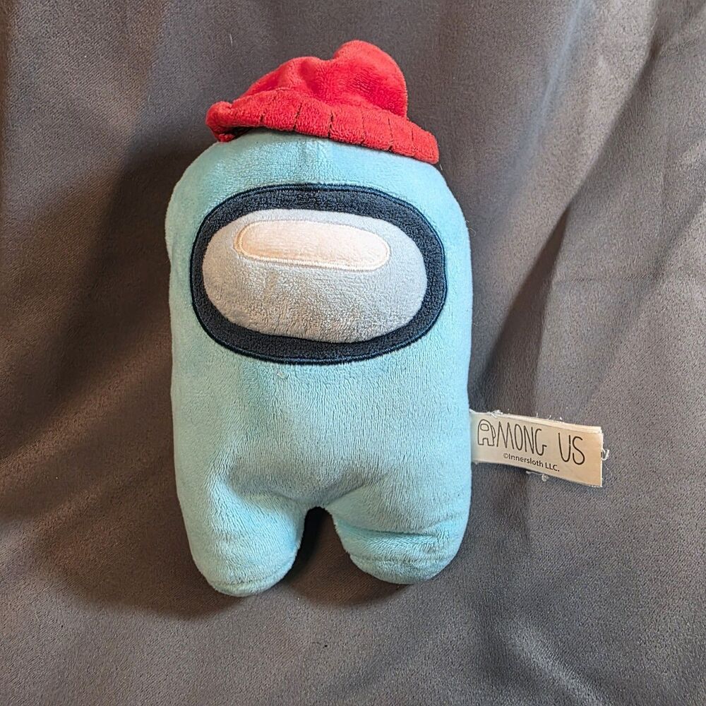 Among Us Stuffed Plush Blue Crewmate Red Hat Toikido by Just Toys 8 Inch